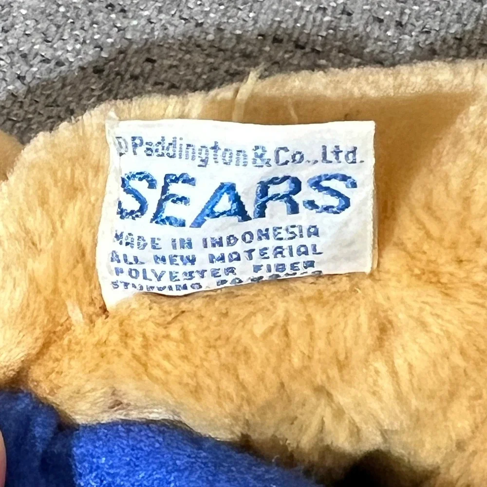 Vintage Sears Paddington Bear Plush Yellow Hat Blue‎ Coat Kids Gifts